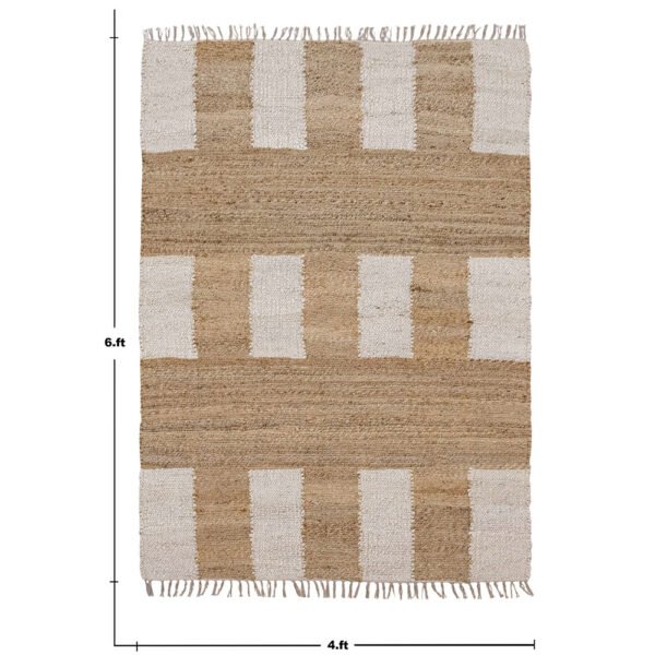 Hand Woven Jute Beige 4x6 Area Rug - Image 5
