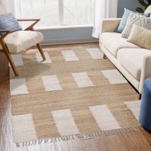 Hand Woven Jute Beige 4x6 Area Rug