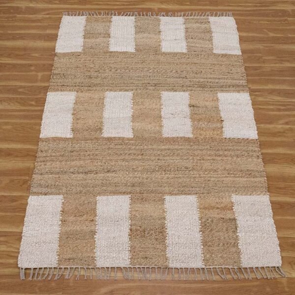 Hand Woven Jute Beige 4x6 Area Rug - Image 4