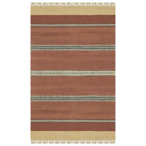 Maroon Wool Jute Hand Woven Kilim Rug-4x6