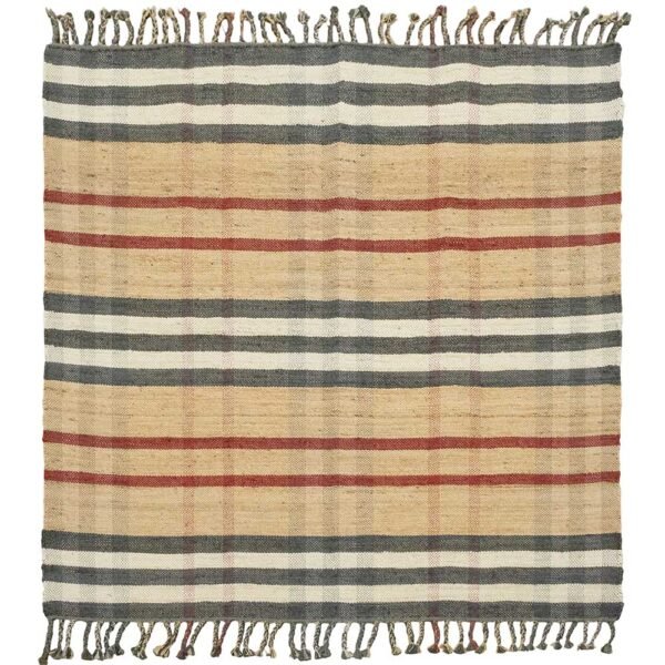 Black Kilim Hand Woven Wool Jute Rug