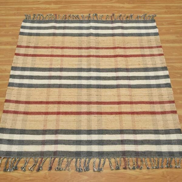 Black Kilim Hand Woven Wool Jute Rug - Image 3