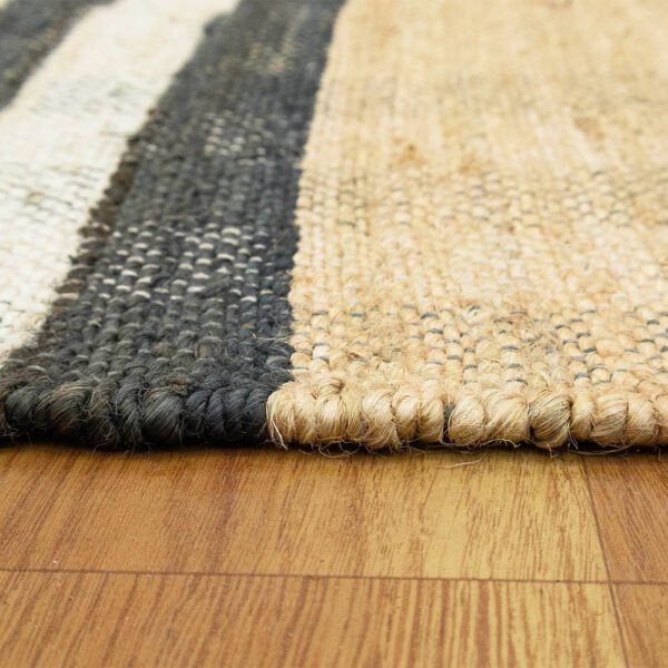 Black Kilim Hand Woven Wool Jute Rug - Image 6
