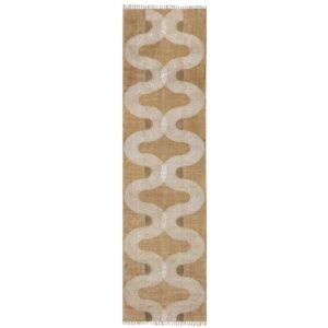Hand Block Printed Runner Rug with Brown Color