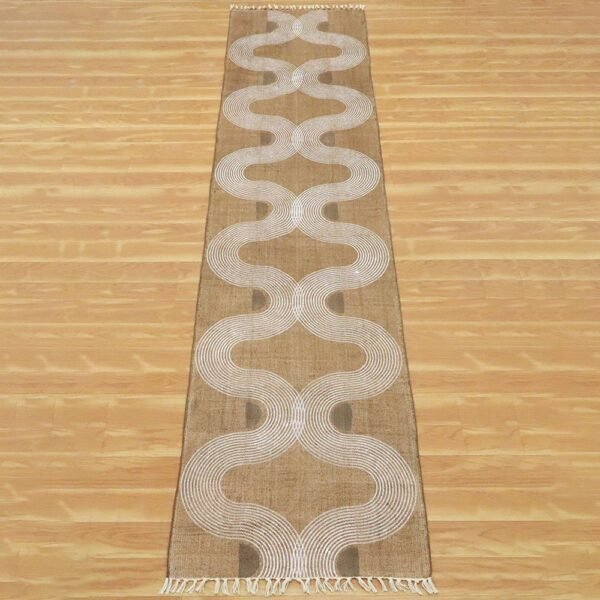 Hand Block Printed Runner Rug with Brown Color - Image 4