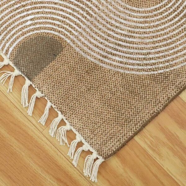 Hand Block Printed Runner Rug with Brown Color - Image 5