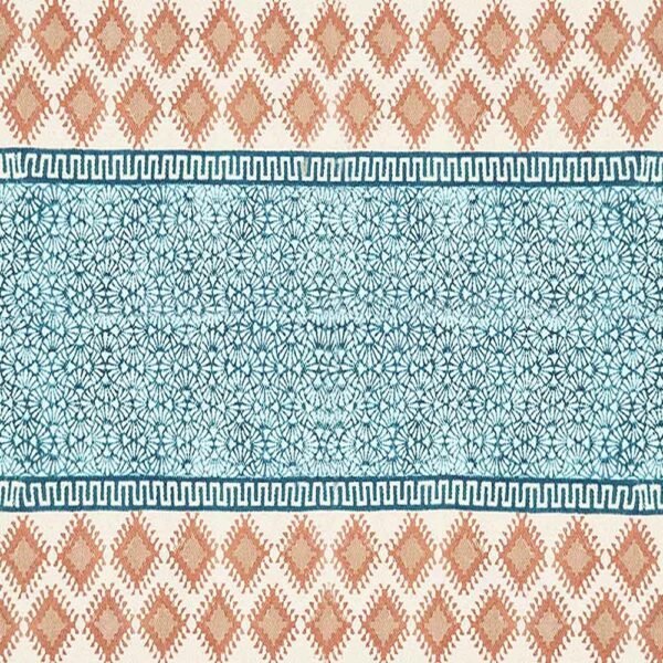 Indian Cotton Hand Block Printed Rug - Image 5