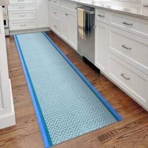 Sky Blue Handmade Runner Area Rug