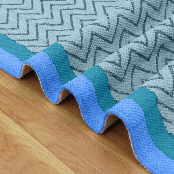 Sky Blue Handmade Runner Area Rug - Image 4