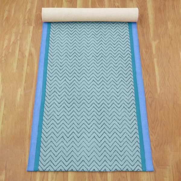 Sky Blue Handmade Runner Area Rug - Image 5