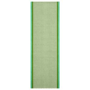 Green Hand Block Printed Runner Cotton Rug