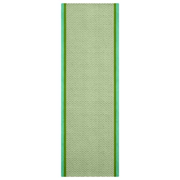 Green Hand Block Printed Runner Cotton Rug