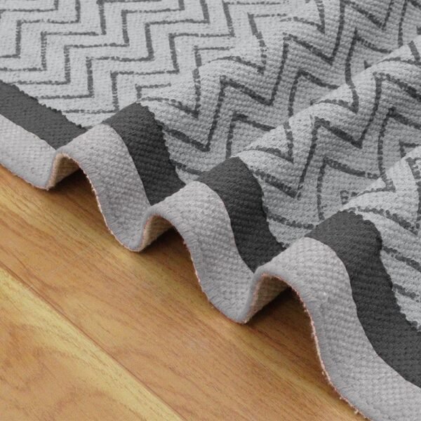 Runner Handmade Rug Cotton Gray Dhurrie - Image 4