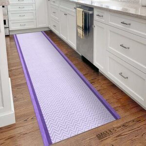 Hand Block Printed Cotton Purple Runner Rug