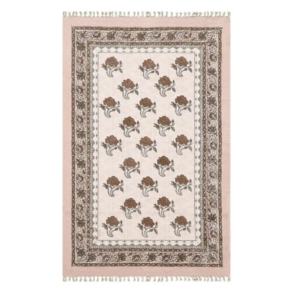 Handmade Cotton Block Printed Rug