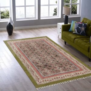 Floral Handmade Cotton Rectangular Rug
