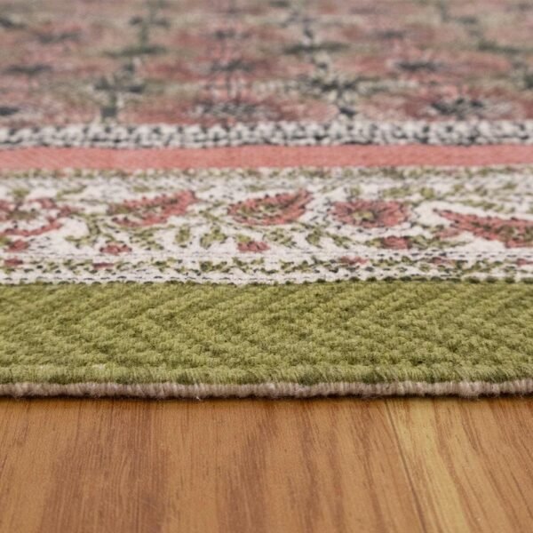 Floral Handmade Cotton Rectangular Rug - Image 7