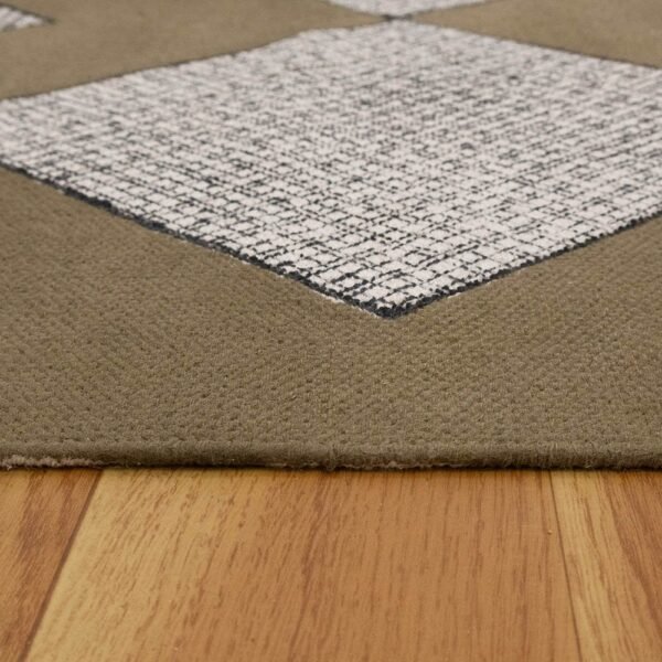 Brown Handmade Cotton Geometric Rug - Image 6