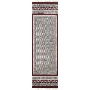 Maroon Runner Hand Block Printd Cotton Rug