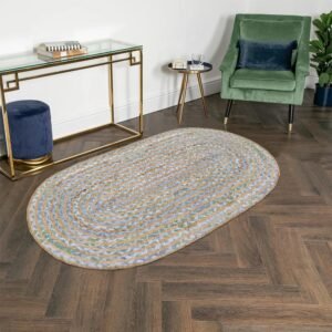 Handmade Braided Cotton Jute Rug