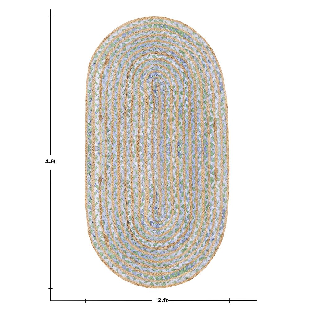 Handmade Braided Cotton Jute Rug - Image 3