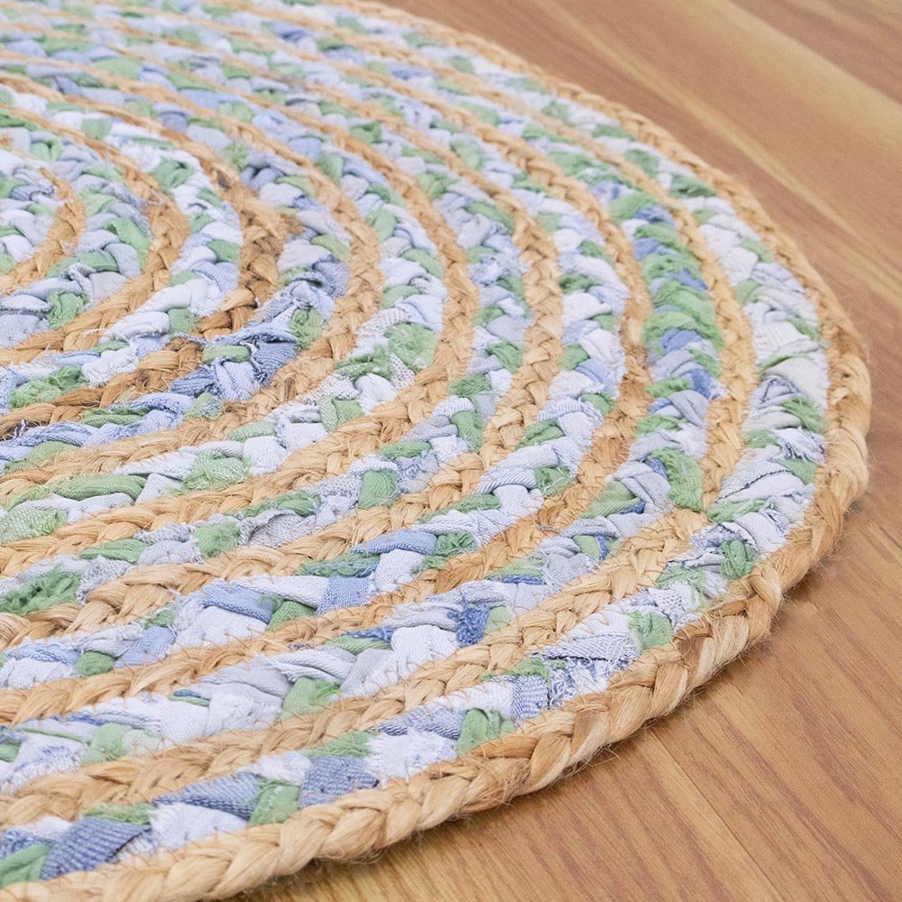 Handmade Braided Cotton Jute Rug - Image 5