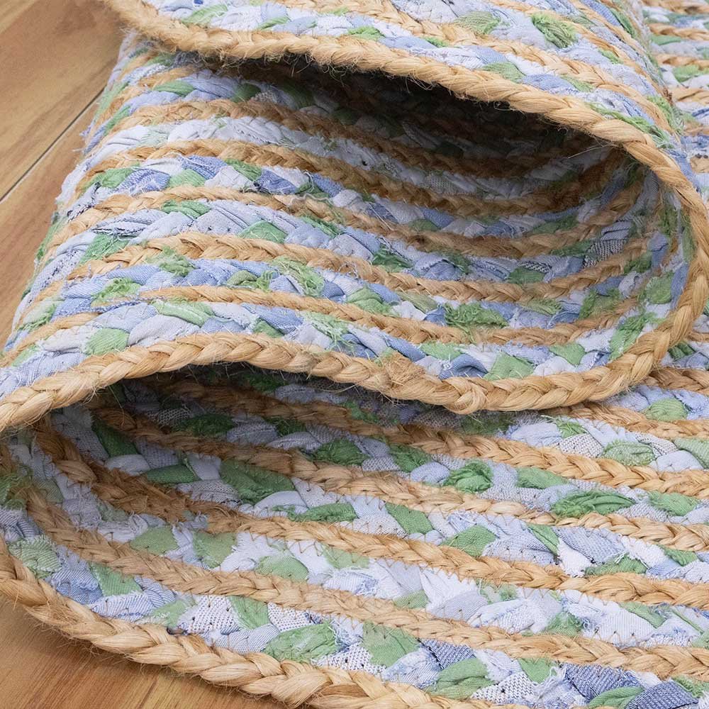 Handmade Braided Cotton Jute Rug - Image 6