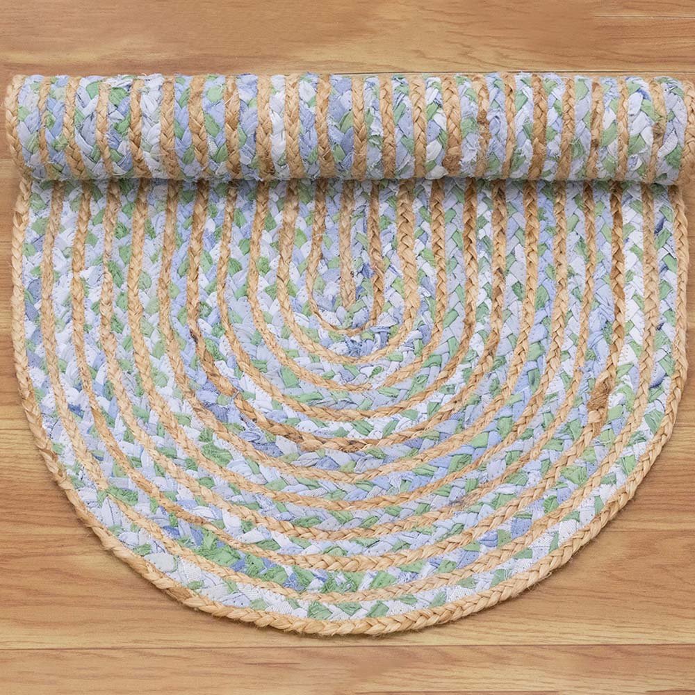 Handmade Braided Cotton Jute Rug - Image 7