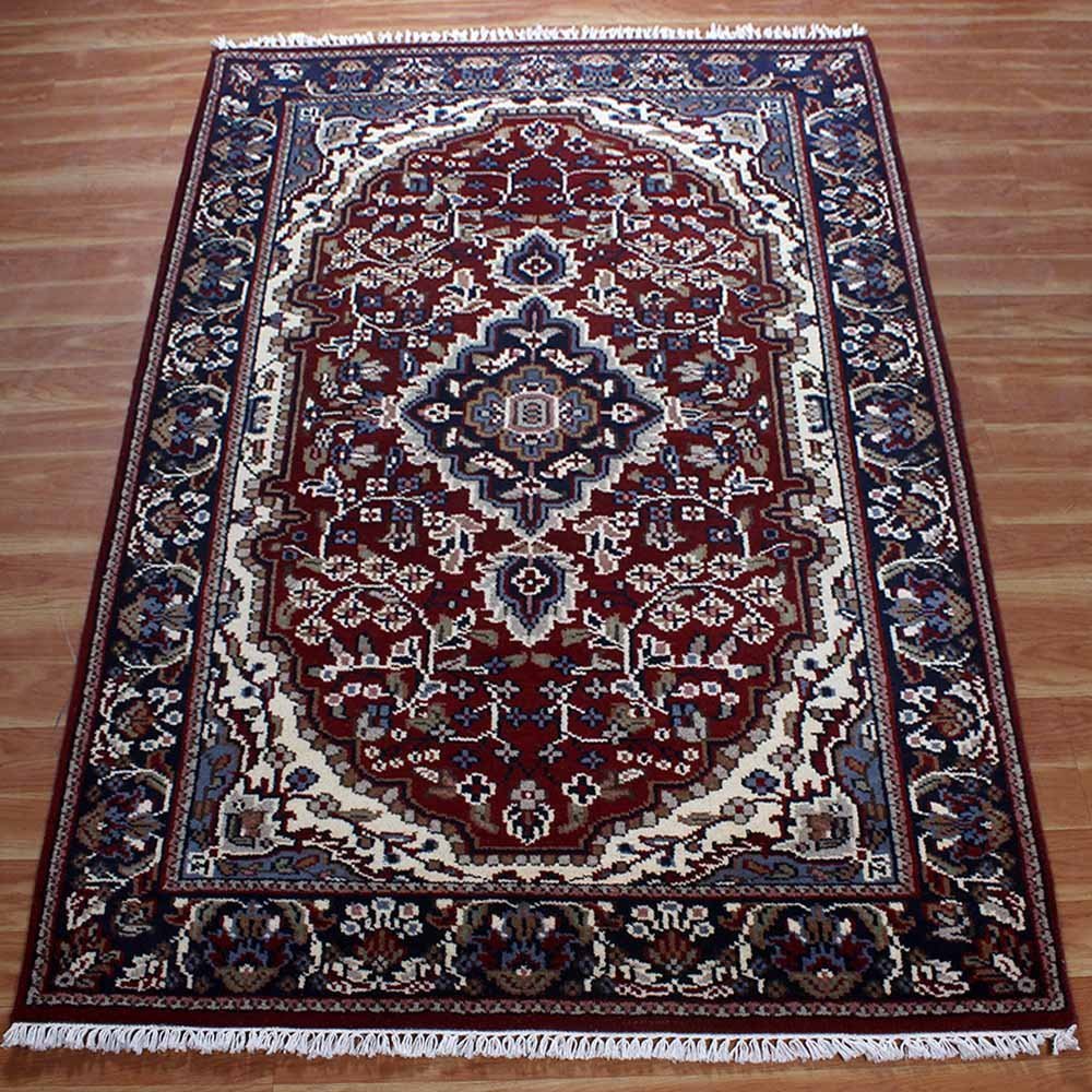 Handmade Wool 4x6 Carpet Knotted Area Rug - Image 3