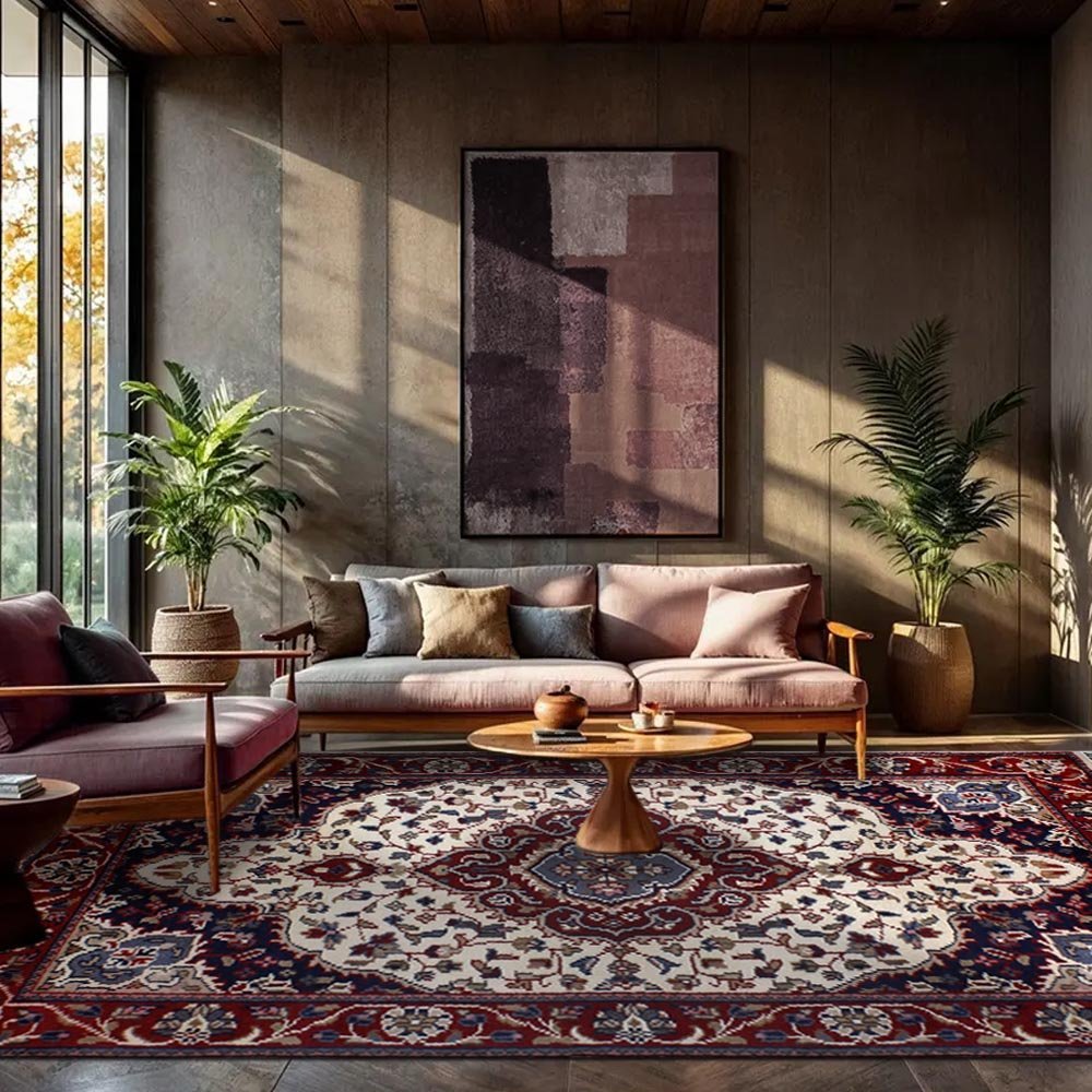 White Knotted Handmade Wool Rug 4x6 Carpet - Image 2