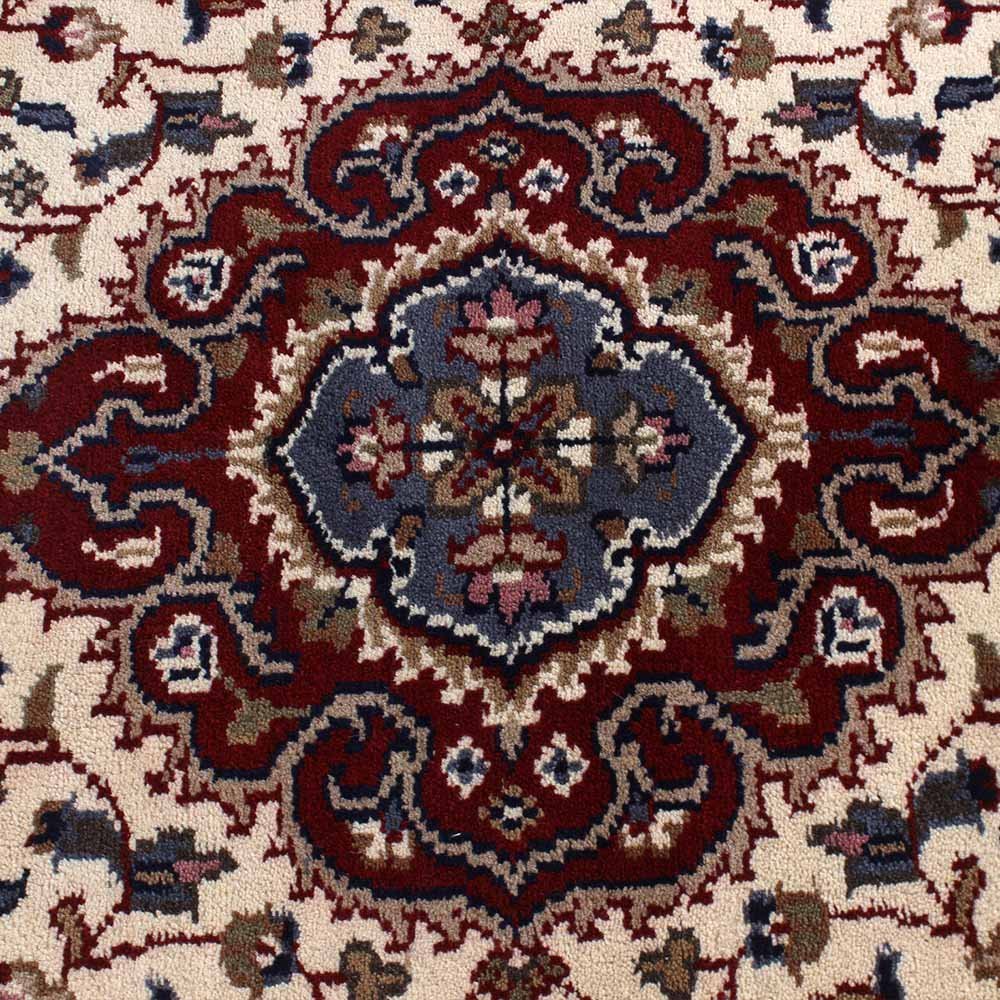 White Knotted Handmade Wool Rug 4x6 Carpet - Image 5