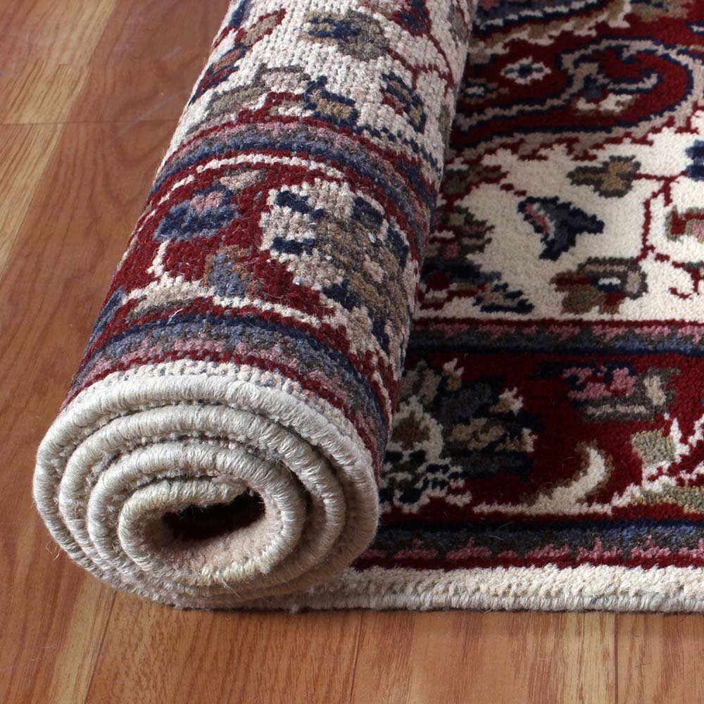 White Knotted Handmade Wool Rug 4x6 Carpet - Image 8