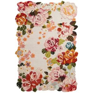 Hand Tufted Cut Pile Floral Wool Rug