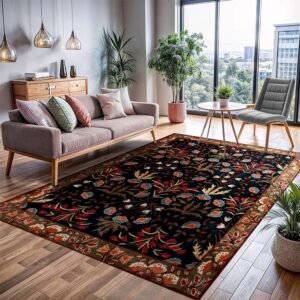 Hand Tufted Floral Living Area Wool Rug