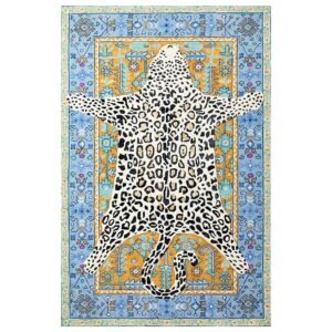 Hand Tufted Leopard Pattern Wool Rug