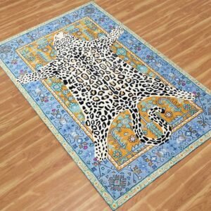 Hand Tufted Leopard Pattern Wool Rug
