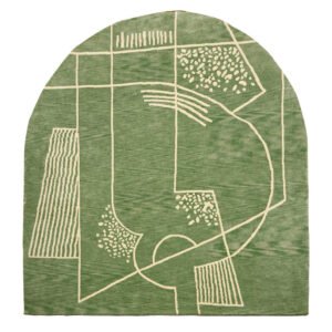 Stunning Hand Tufted Green Wool Rug