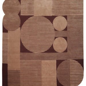 Elegant Hand Tufted Brown Wool Rug