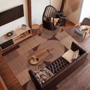 Elegant Hand Tufted Brown Wool Rug