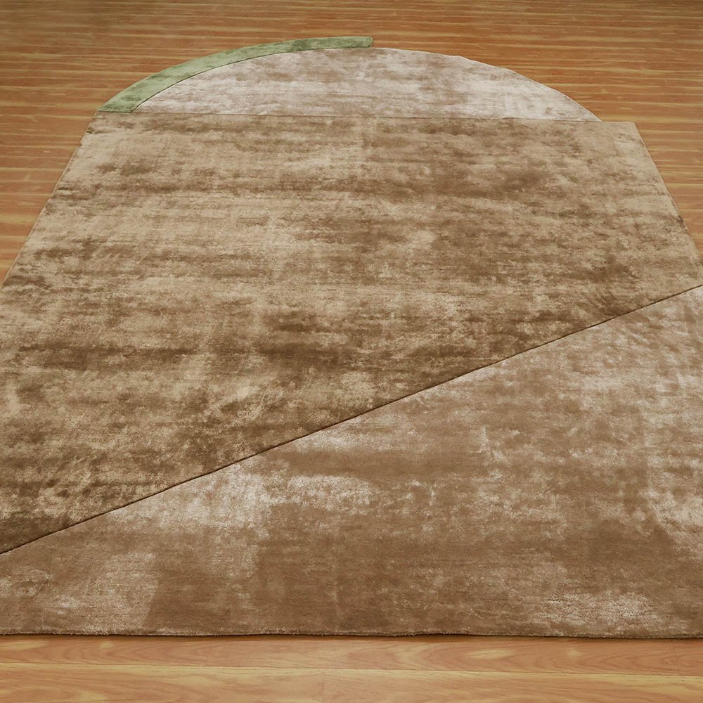 Soulful Hand Tufted Brown Viscose Rug - Image 4