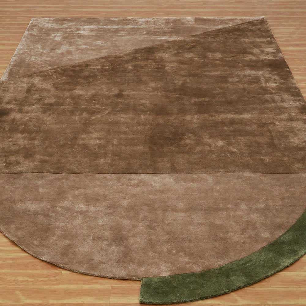 Soulful Hand Tufted Brown Viscose Rug - Image 6