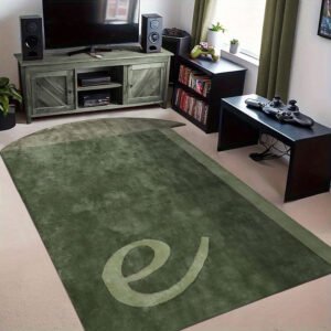 Charming Hand Tufted Olive Wool Rug