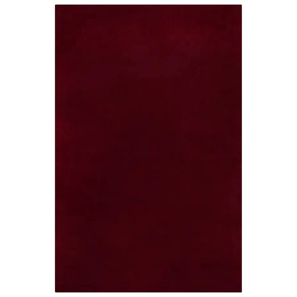 Artisanal Hand Tufted Maroon Wool Rug - Image 2