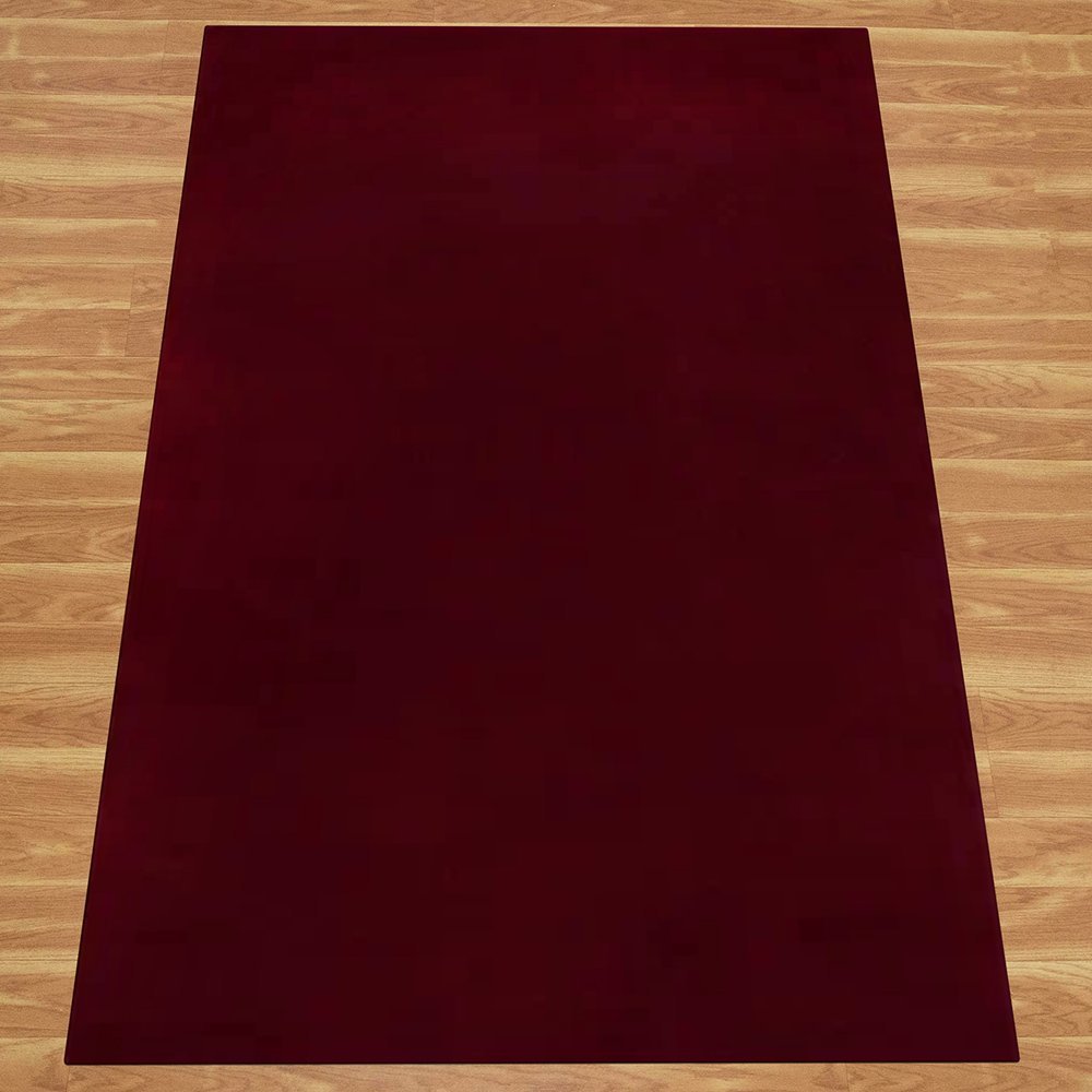 Artisanal Hand Tufted Maroon Wool Rug - Image 6