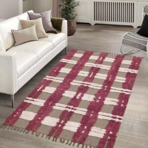 Hand Tufted Stunning Red Cotton Rug