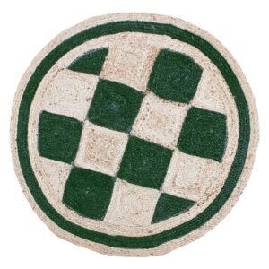 Hand Braided Elegant Dark Green Jute Rug