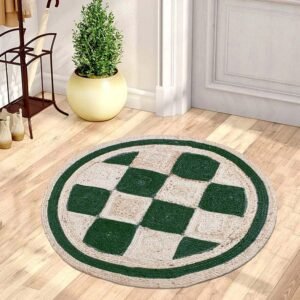 Hand Braided Elegant Dark Green Jute Rug
