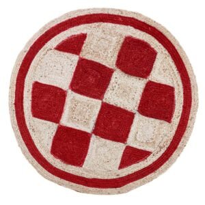 Hand Braided Exquisite Red Jute Rug