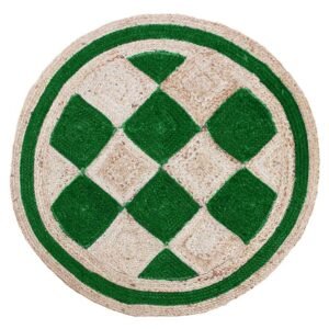 Hand Braided Captivating Green Jute Rug