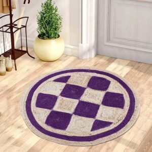 Hand Braided Luxurious Purple Jute Rug
